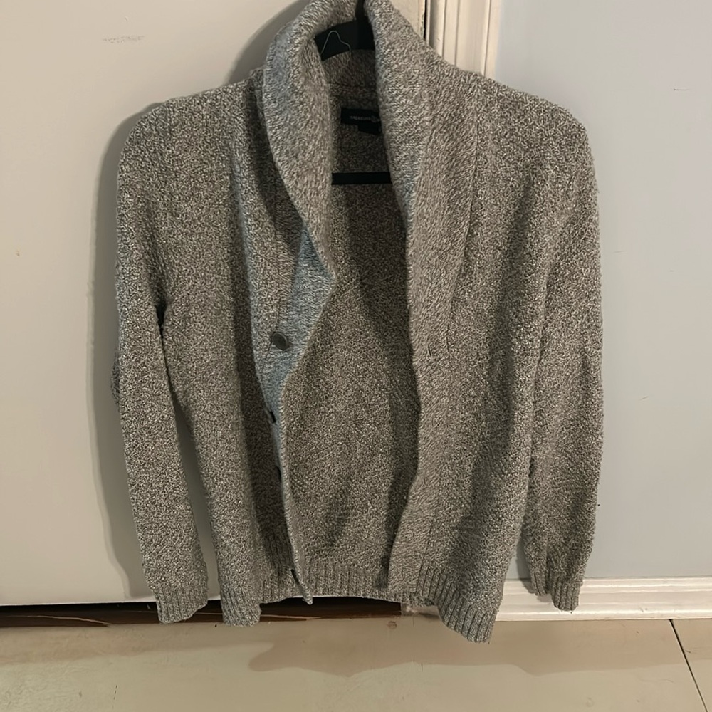 Treasure & Bond gray shawl collar cardigan - small